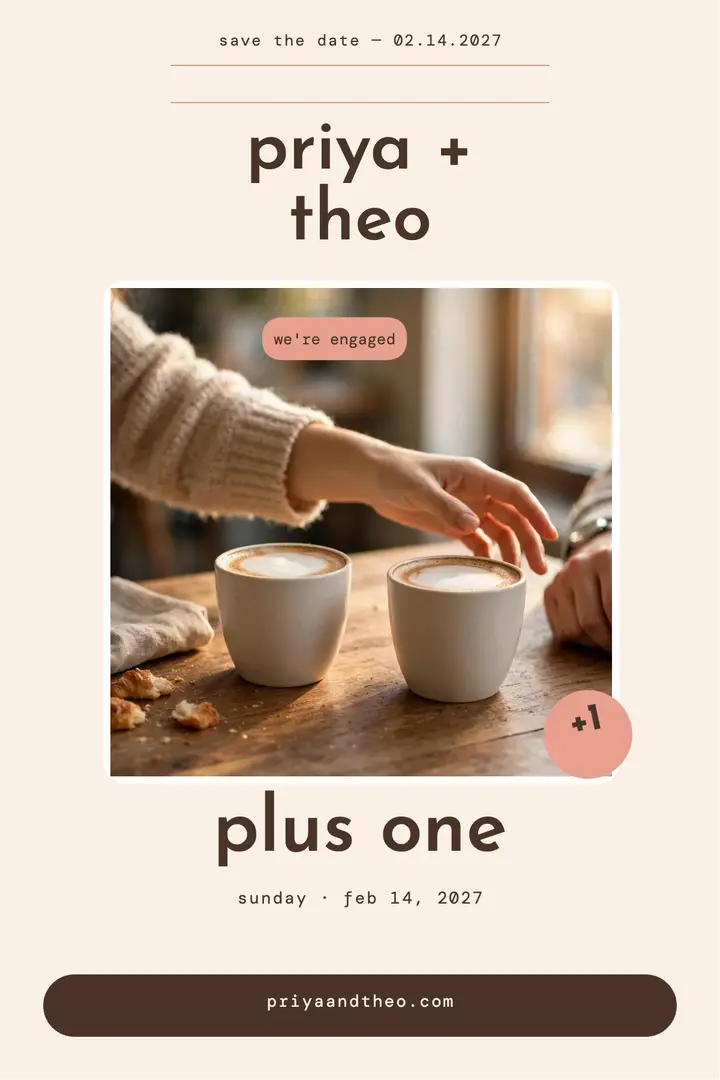 Priya and Theo plus one teaser template