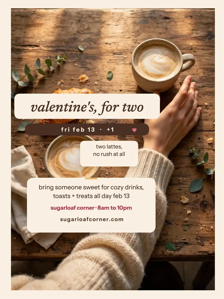 Sugarloaf Corner Valentine table portrait template