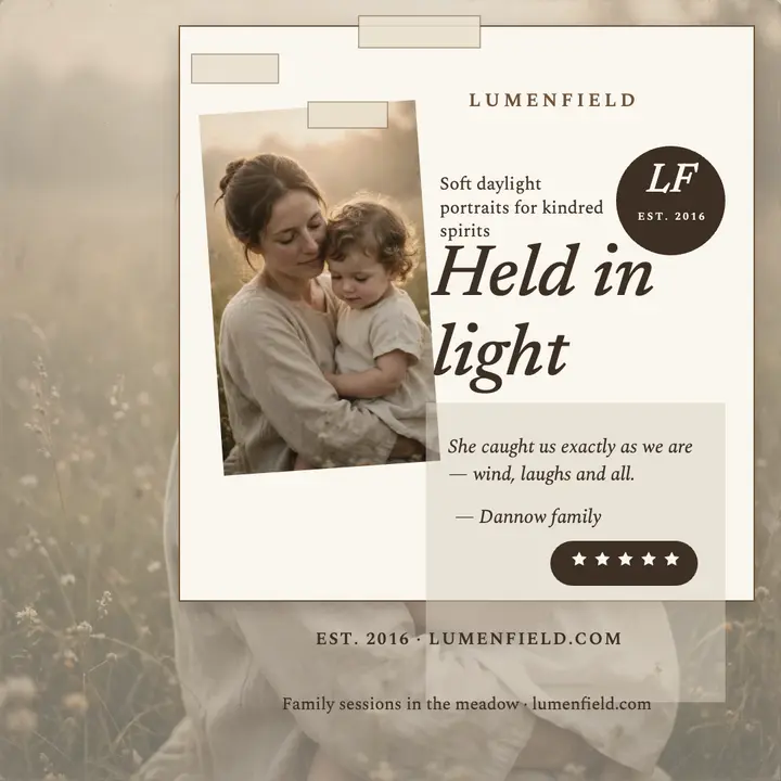 Lumenfield meadow family review post: family photo review post template