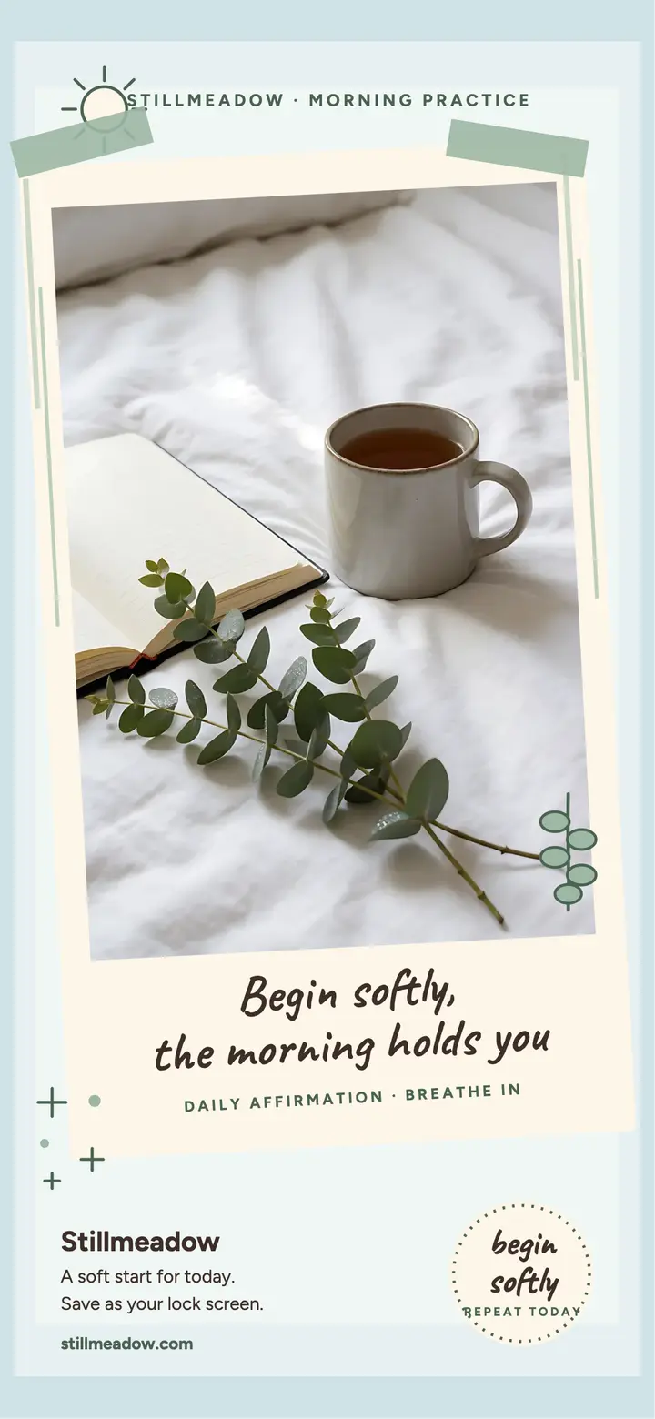 Soft morning affirmation wallpaper, Stillmeadow: affirmation phone wallpaper template