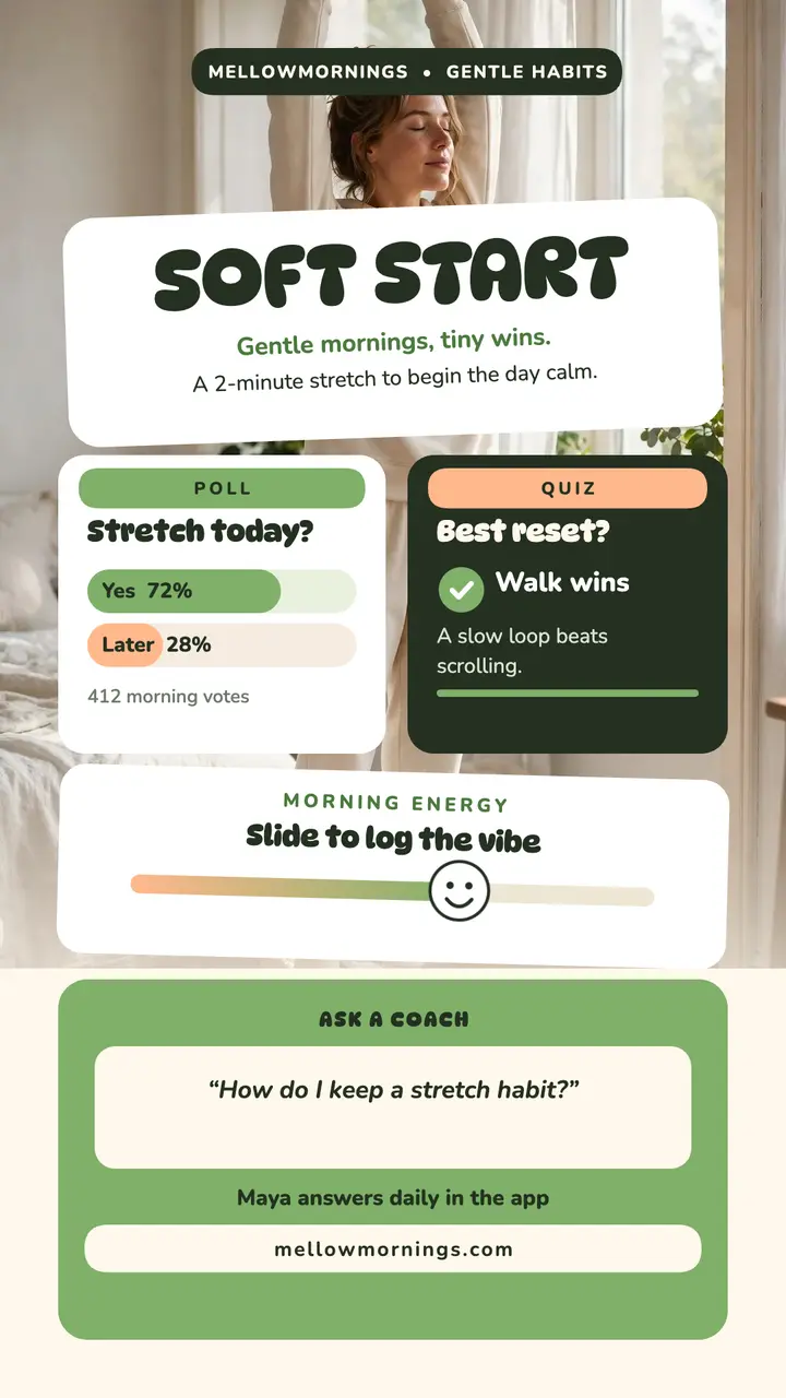 Mellowmornings soft start habit story template