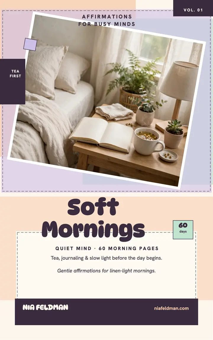 Soft Mornings Quiet Mind wellness ebook template
