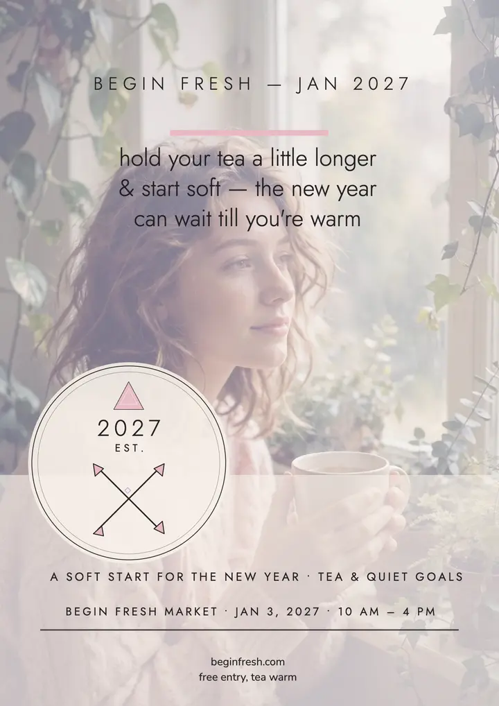 Begin Fresh soft new year quote flyer template