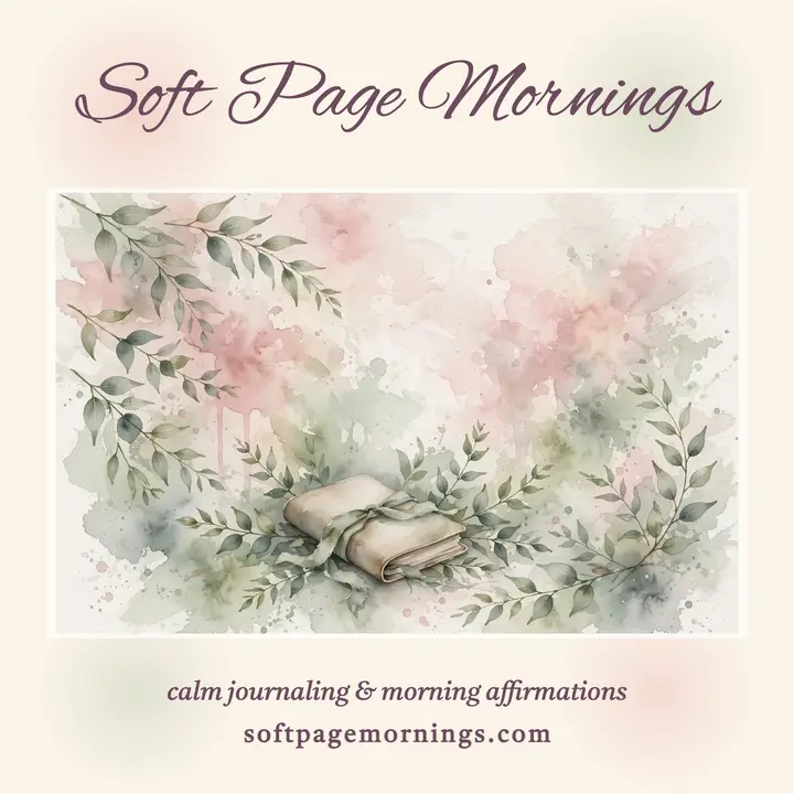 Soft Page Mornings journaling podcast cover template