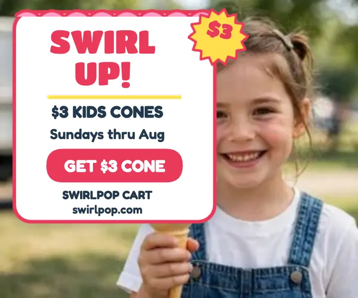 Swirlpop Cart kids soft serve ad template