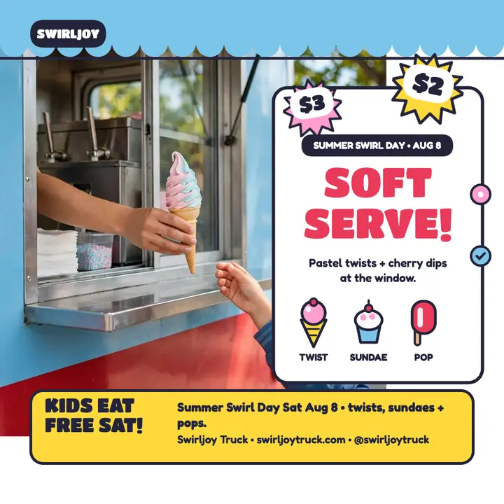 Swirljoy soft-serve summer promo template