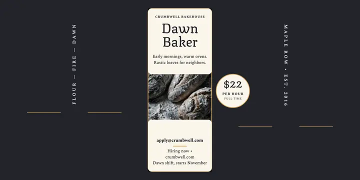 Crumbwell dawn baker hiring post template