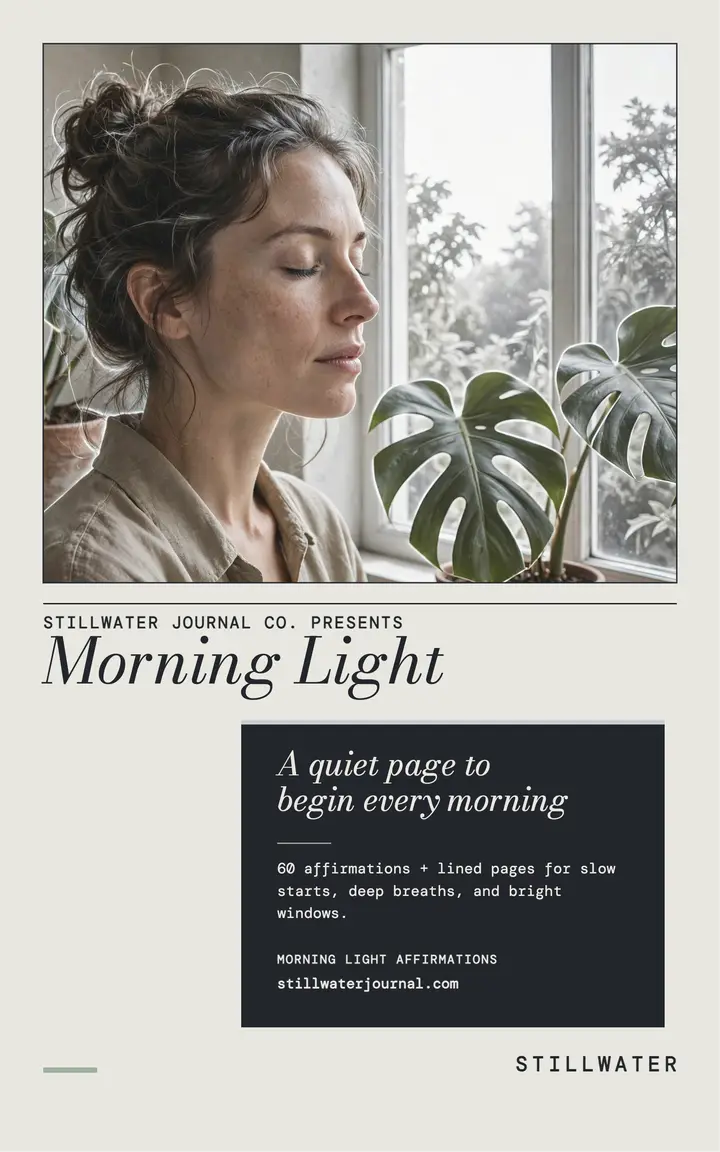 Morning Light affirmations journal cover template