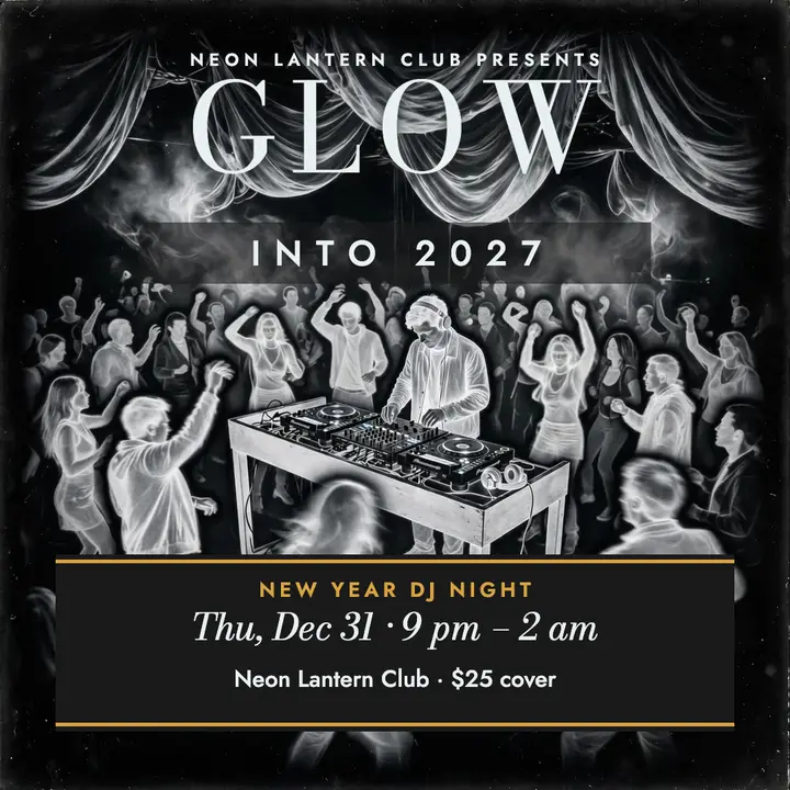 Neon Lantern New Year DJ night post template