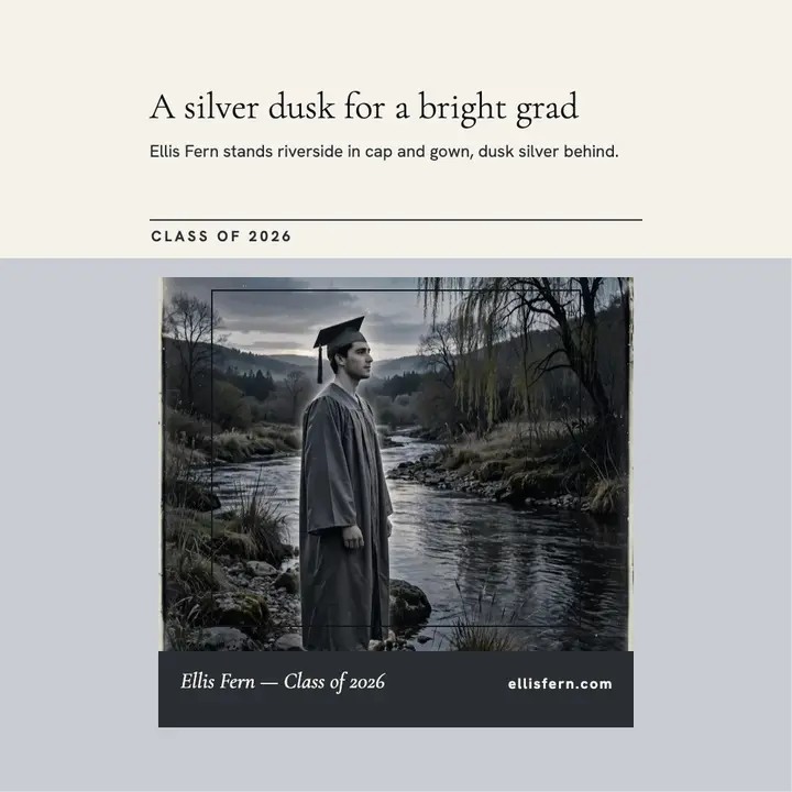 Ellis Fern silver graduation post template