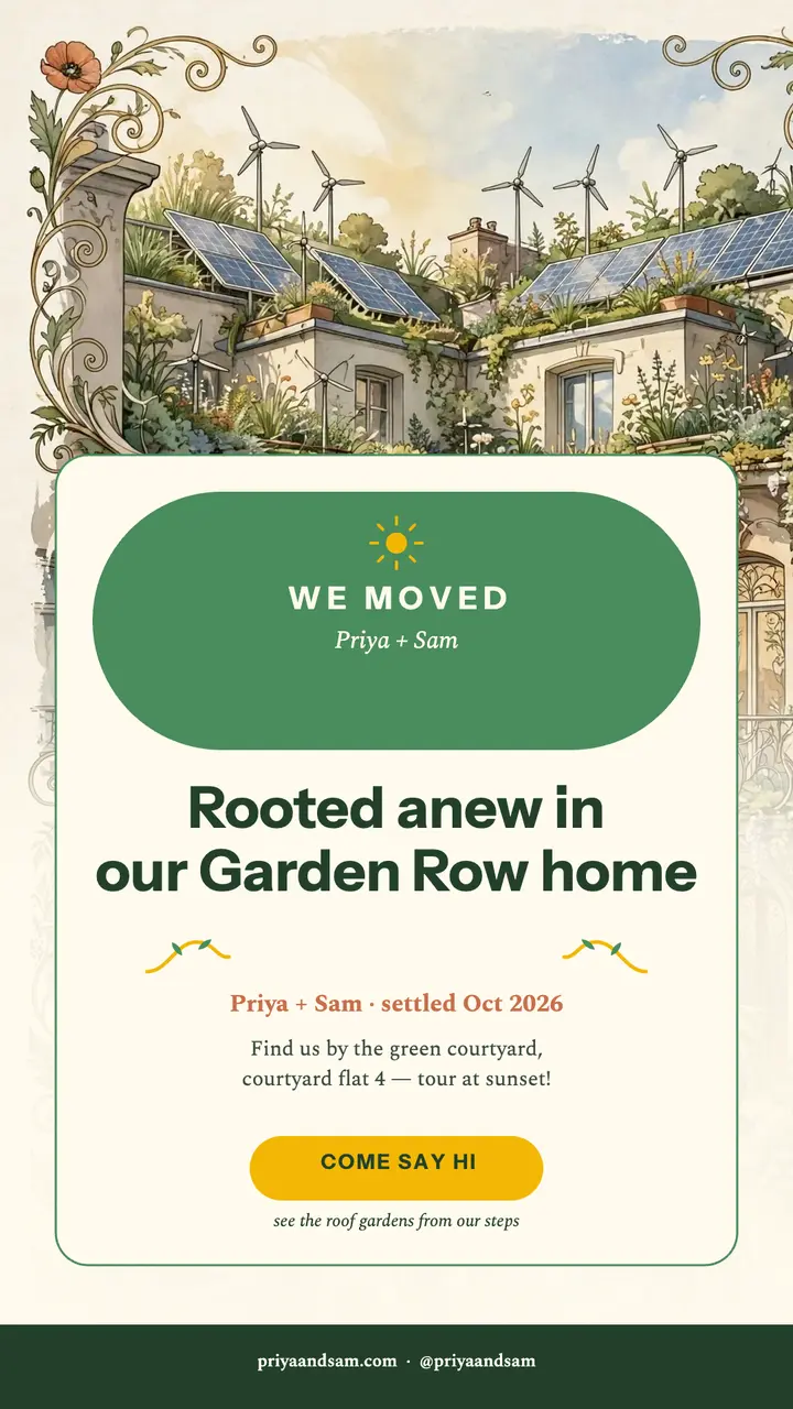 Priya and Sam garden courtyard moving story template