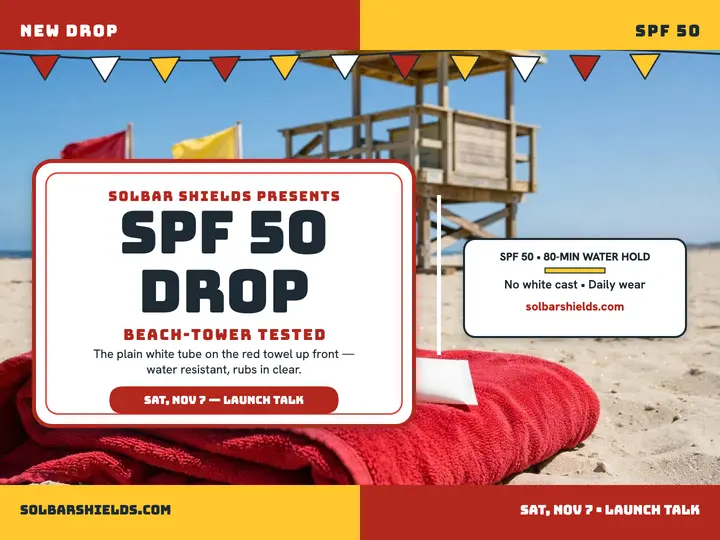 Solbar Shields sunscreen launch slide template