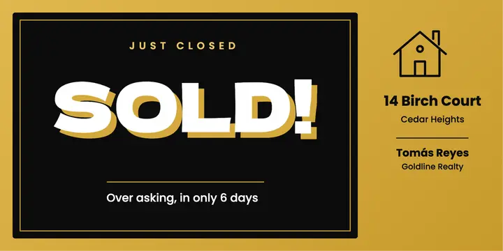 SOLD! agent announcement template