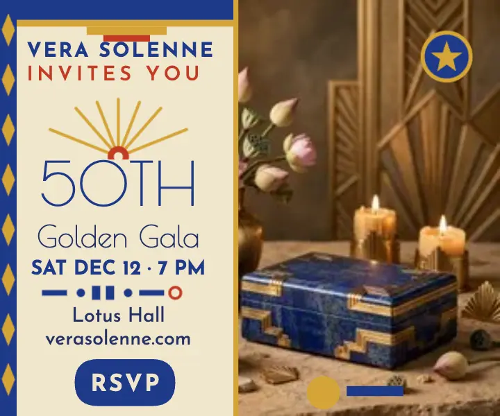 Solenne golden gala invite ad template
