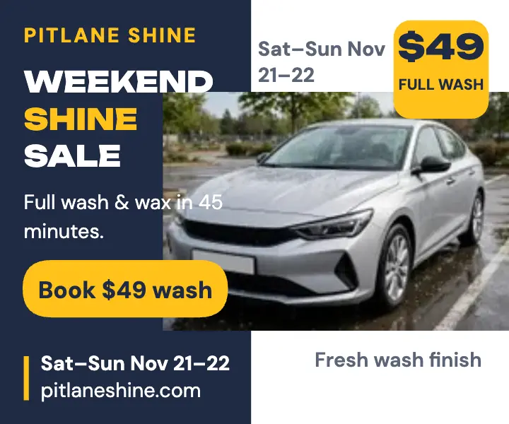 Pitlane Shine weekend detailing sale ad template