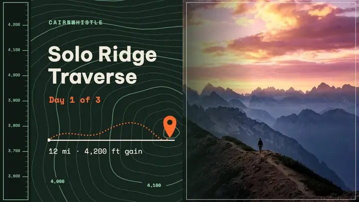 Cairnwhistle solo ridge traverse topographic thumbnail template