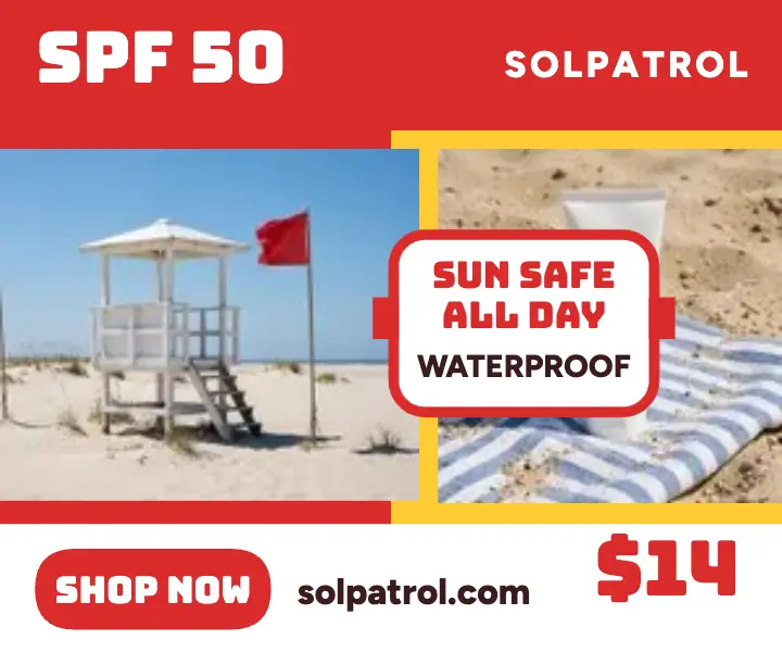 Solpatrol sunscreen lifeguard ad template