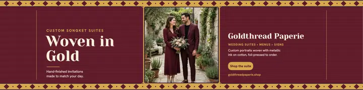 Goldthread songket wedding banner: songket wedding shop banner template