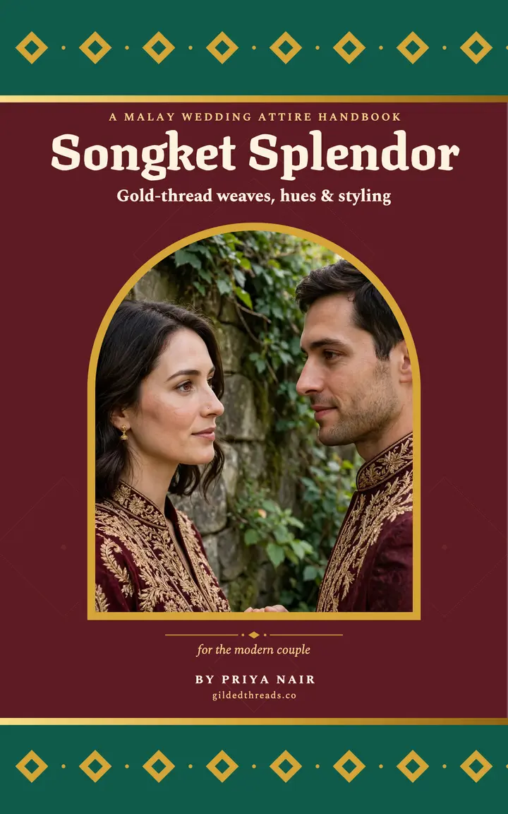 Songket Splendor wedding attire guide cover: songket wedding ebook cover template