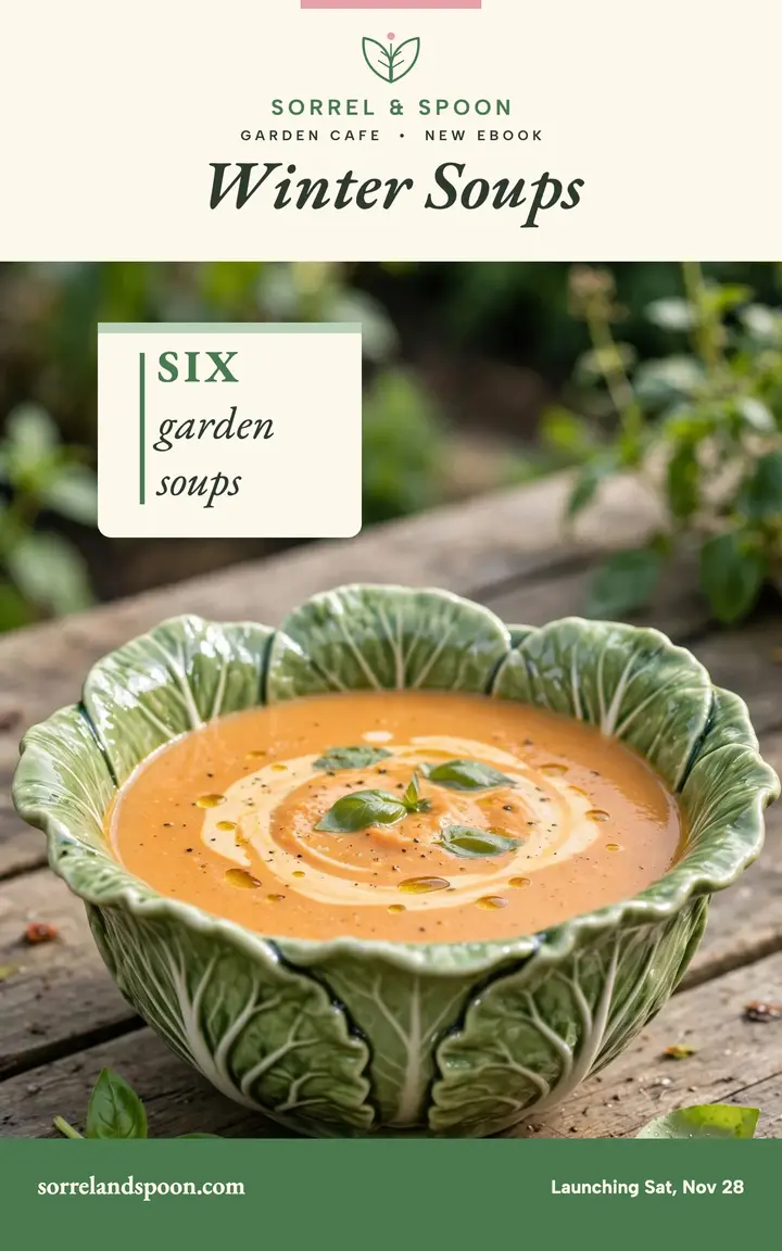 Sorrel and Spoon winter soups ebook: soup menu ebook cover template