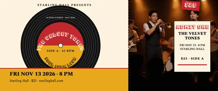 Velvet Tones soul funk 45 ticket template