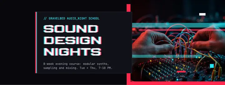 Gravelbed Audio sound design nights glitch cover template