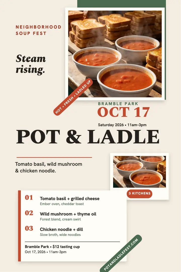 Pot and Ladle soup festival poster template