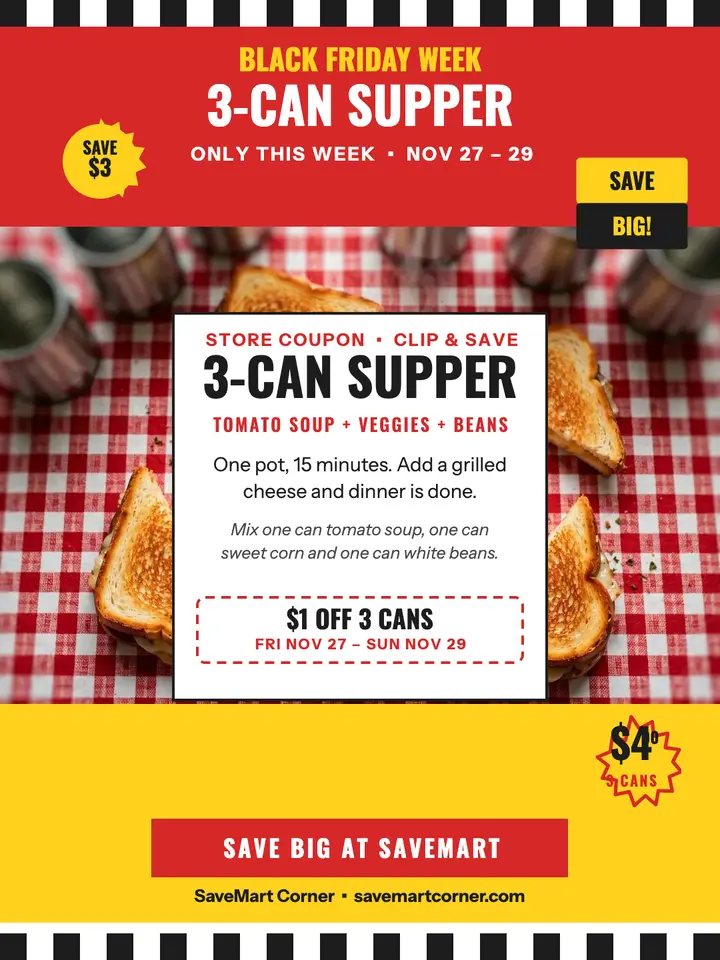 SaveMart Corner soup supper sale post template