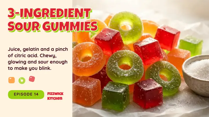 Homemade sour gummies thumbnail template