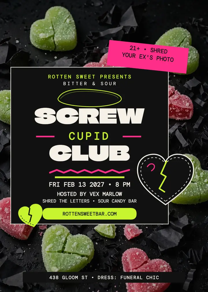 Rotten Sweet breakup bash invitation template