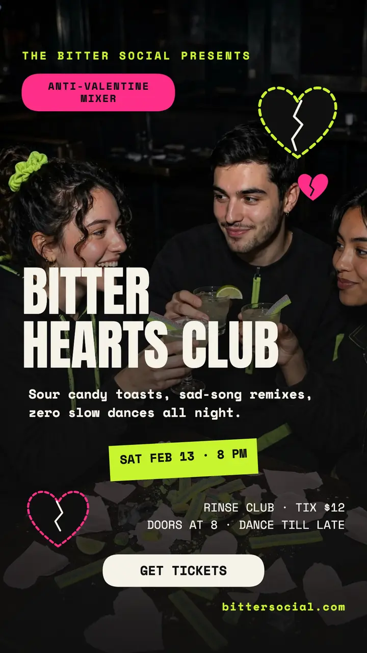 Bitter Hearts Club mixer story template