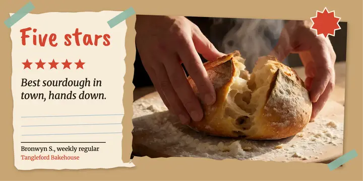Five stars sourdough review paper collage template