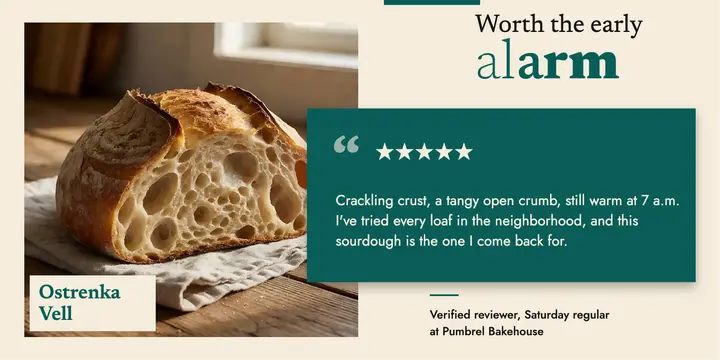 Pumbrel Bakehouse sourdough five-star review post template