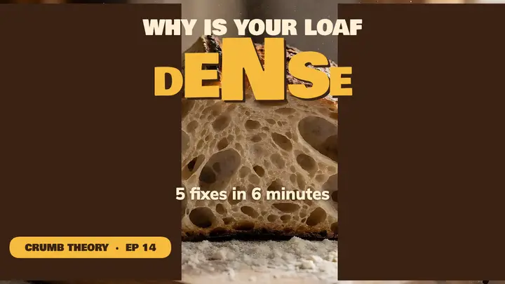 Crumb Theory dense sourdough thumbnail, warped type template