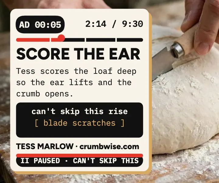 Paused sourdough scoring video post template