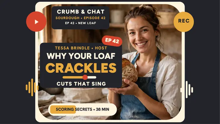 Crumb and Chat sourdough podcast thumbnail template