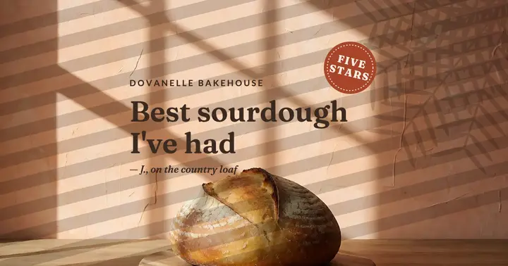 Sourdough bakery review post, sun shadow template