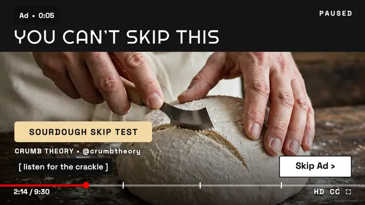 Crumb Theory sourdough skip test thumbnail template
