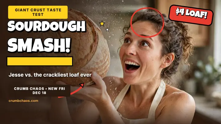 Crumb Chaos sourdough smash thumbnail template
