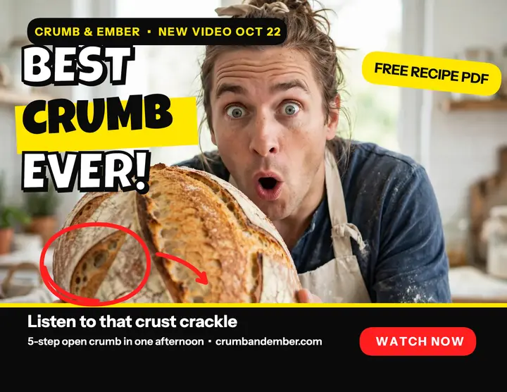 Crumb and Ember sourdough tutorial flyer template