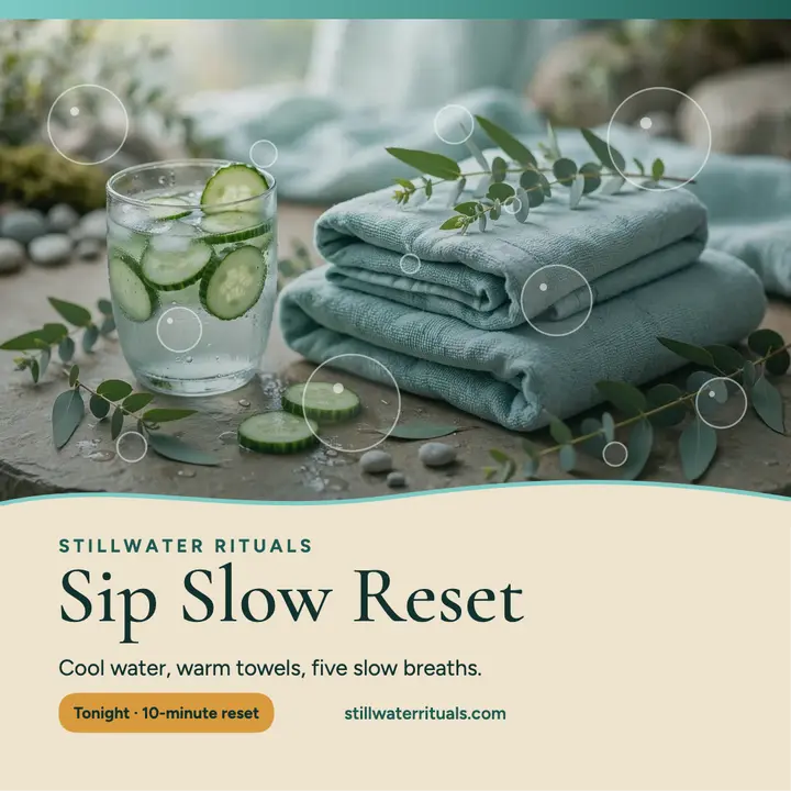 Stillwater Rituals sip slow reset: spa reminder post template