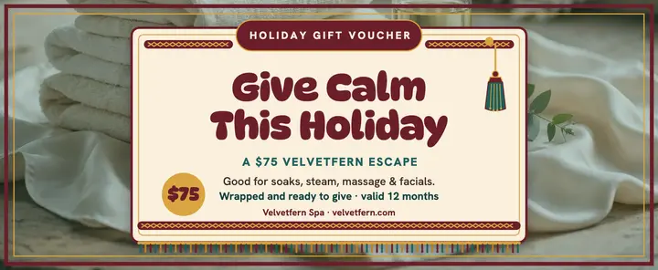 Velvetfern holiday spa gift voucher template