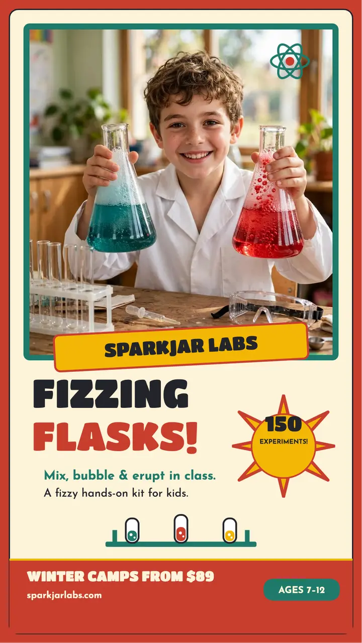 Sparkjar Labs fizzing flasks kit story template