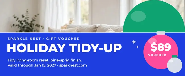 Sparkle Nest holiday tidy voucher template