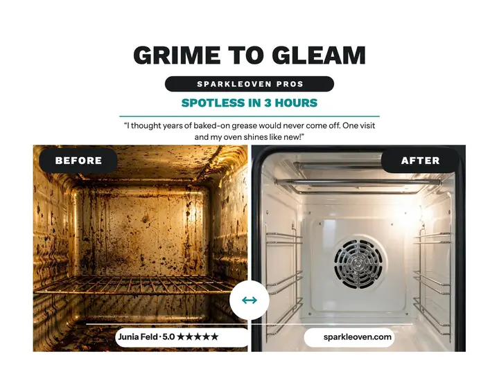 Sparkleoven oven before after review flyer template