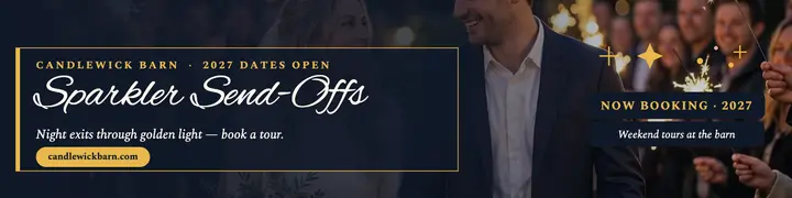 Candlewick Barn sparkler exit venue banner template