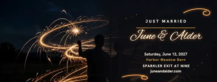 June and Alder sparkler exit cover: sparkler exit cover template
