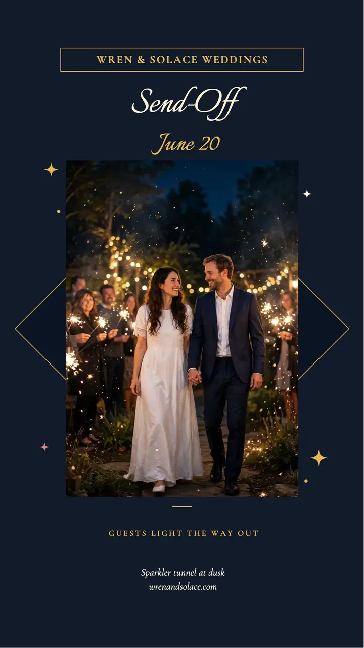 Sparkler exit weddings story template