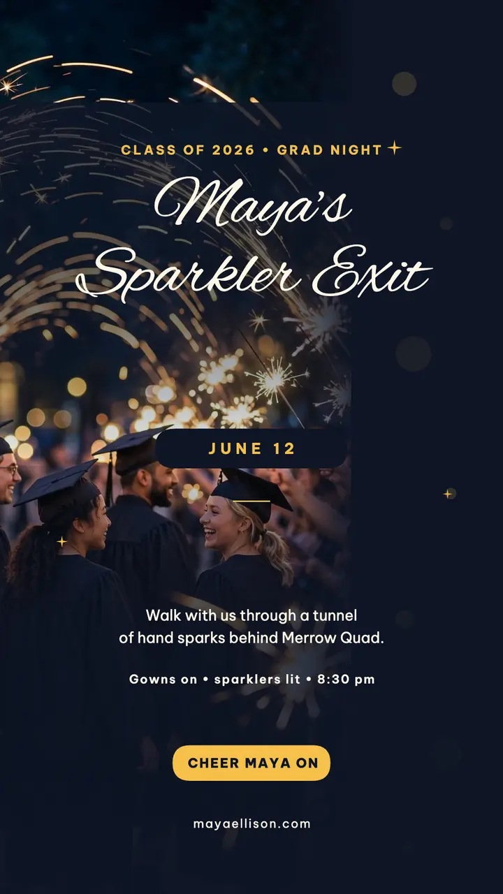 Maya Ellison sparkler exit story template