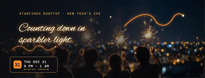 Starfinch Rooftop sparkler countdown cover template
